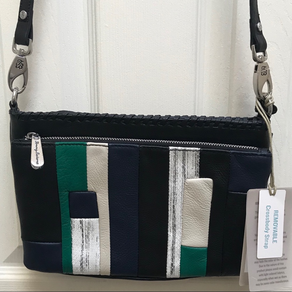 NWT Tommy Bahama Leather Block Color Crossbody Bag